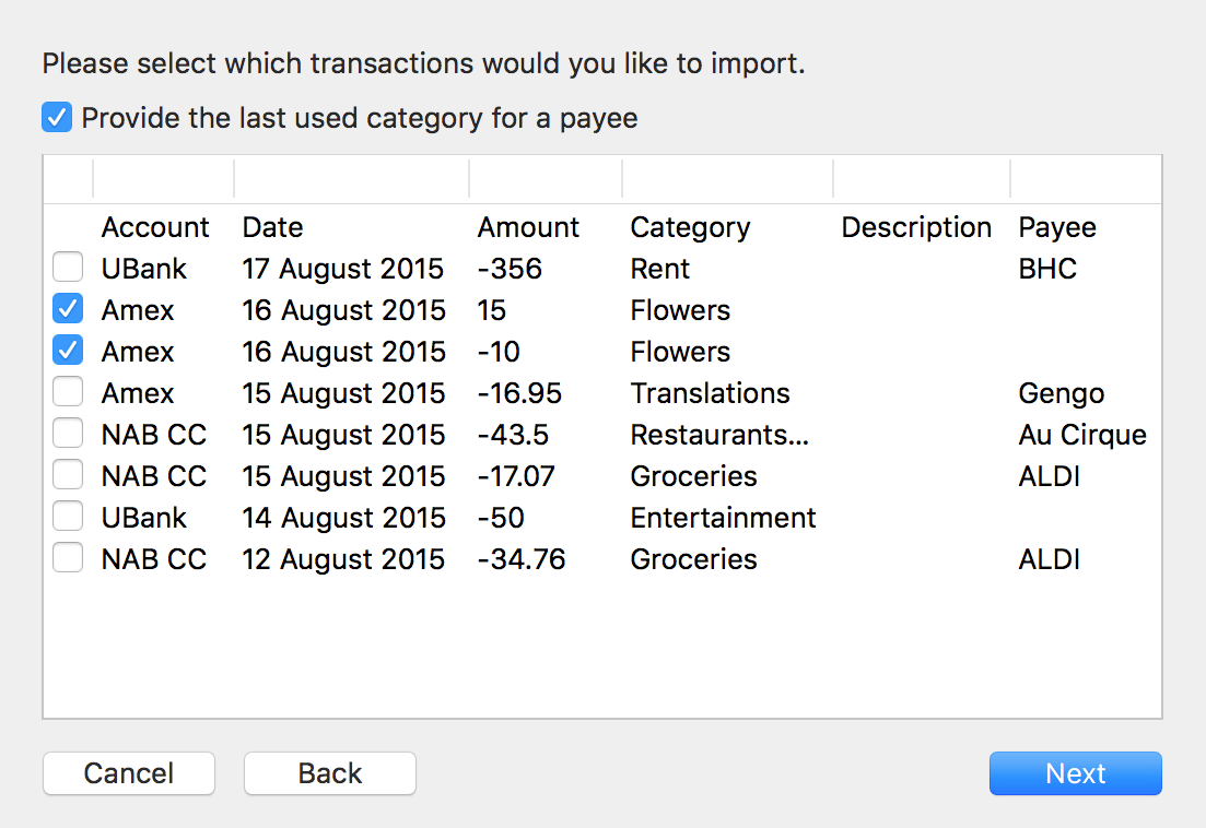 Debit & Credit Import File