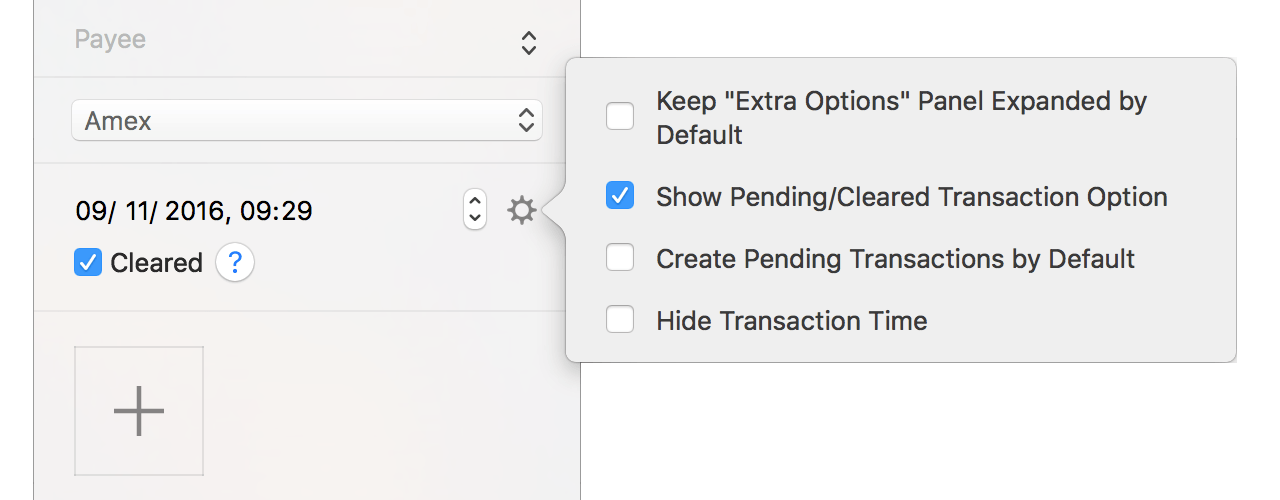 Debit & Credit Pending Transactions Mac