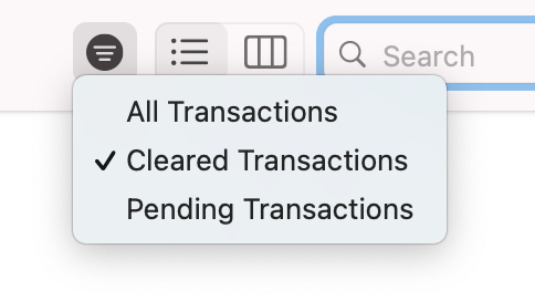 Debit & Credit Transaction Filter Mac