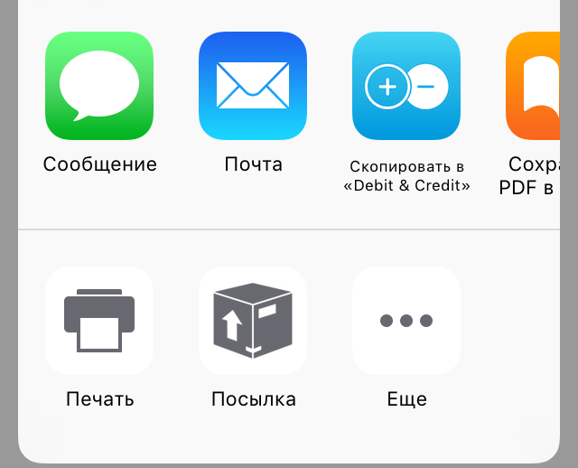 Debit & Credit импорт в iOS